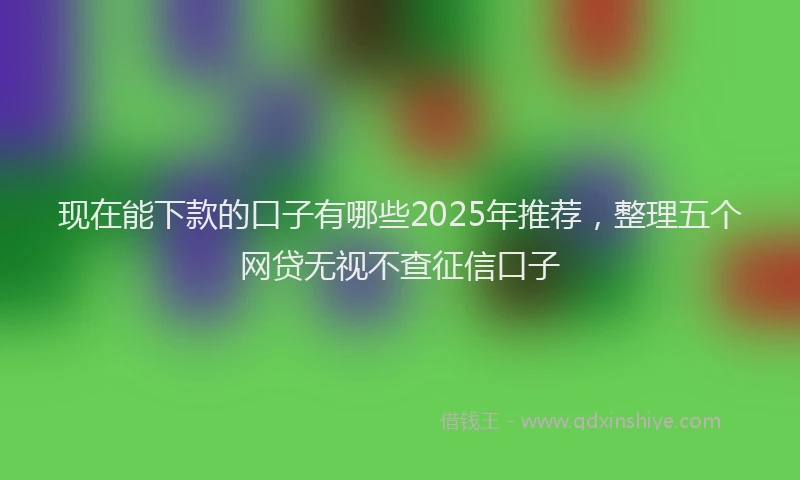 现在能下款的口子有哪些2025年推荐，整理五个网贷无视不查征信口子