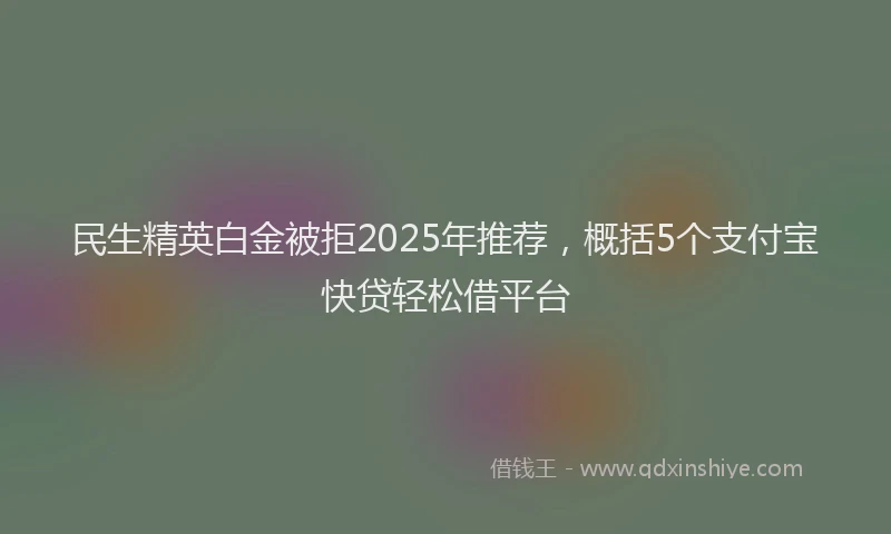 民生精英白金被拒2025年推荐，概括5个支付宝快贷轻松借平台