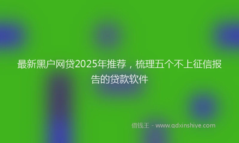 最新黑户网贷2025年推荐，梳理五个不上征信报告的贷款软件
