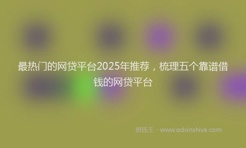 最热门的网贷平台2025年推荐，梳理五个靠谱借钱的网贷平台