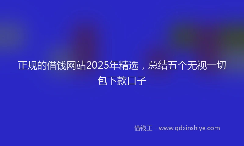 正规的借钱网站2025年精选，总结五个无视一切包下款口子
