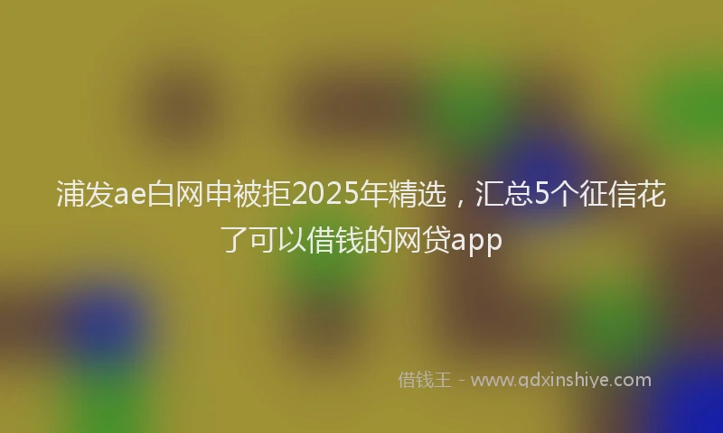 浦发ae白网申被拒2025年精选，汇总5个征信花了可以借钱的网贷app