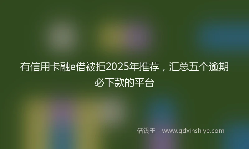 有信用卡融e借被拒2025年推荐，汇总五个逾期必下款的平台