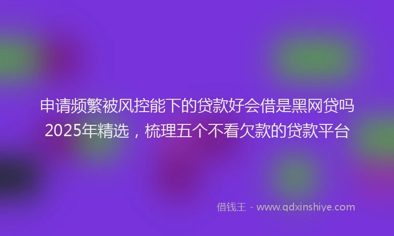 申请频繁被风控能下的贷款好会借是黑网贷吗2025年精选，梳理五个不看欠款的贷款平台