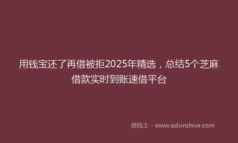 用钱宝还了再借被拒2025年精选，总结5个芝麻借款实时到账速借平台