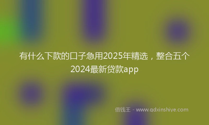 有什么下款的口子急用2025年精选，整合五个2024最新贷款app