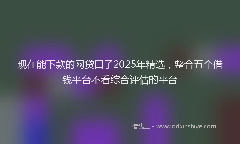现在能下款的网贷口子2025年精选，整合五个借钱平台不看综合评估的平台