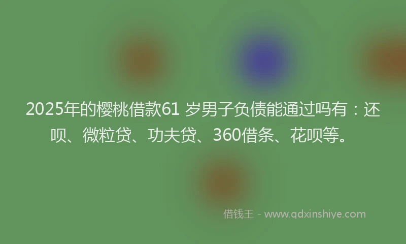 2025年的樱桃借款61 岁男子负债能通过吗有：还呗、微粒贷、功夫贷、360借条、花呗等。