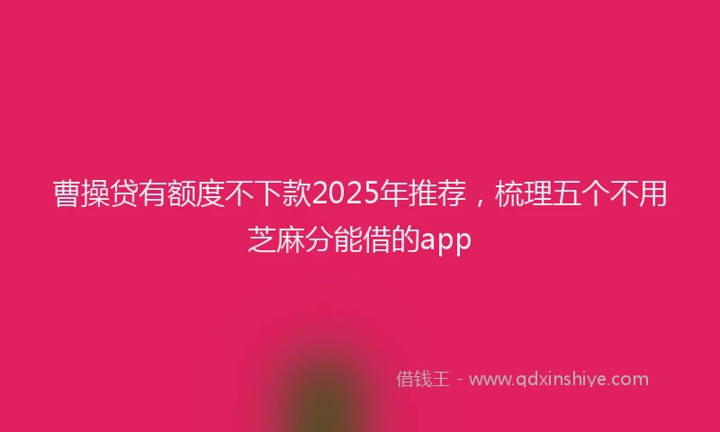 曹操贷有额度不下款2025年推荐，梳理五个不用芝麻分能借的app