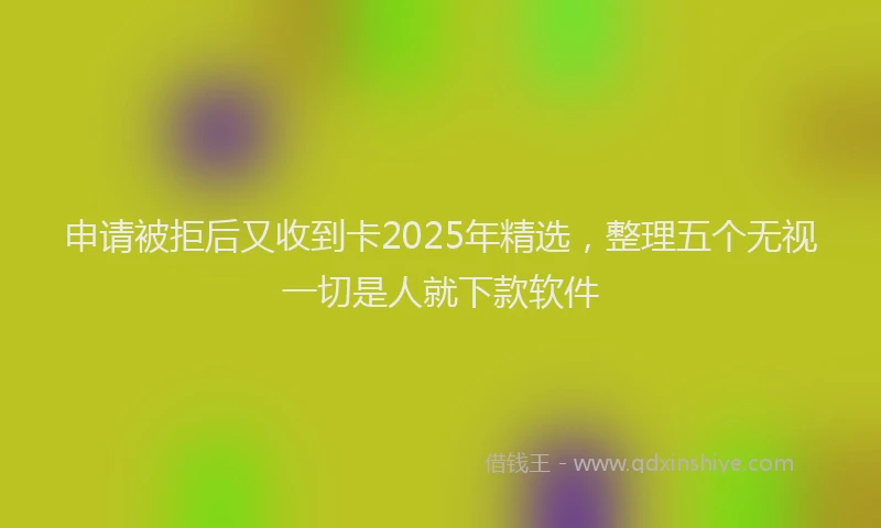 申请被拒后又收到卡2025年精选，整理五个无视一切是人就下款软件