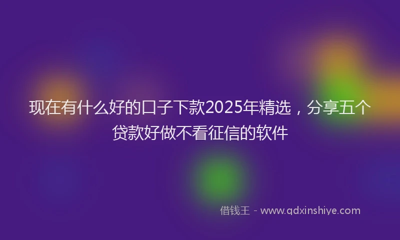 现在有什么好的口子下款2025年精选，分享五个贷款好做不看征信的软件