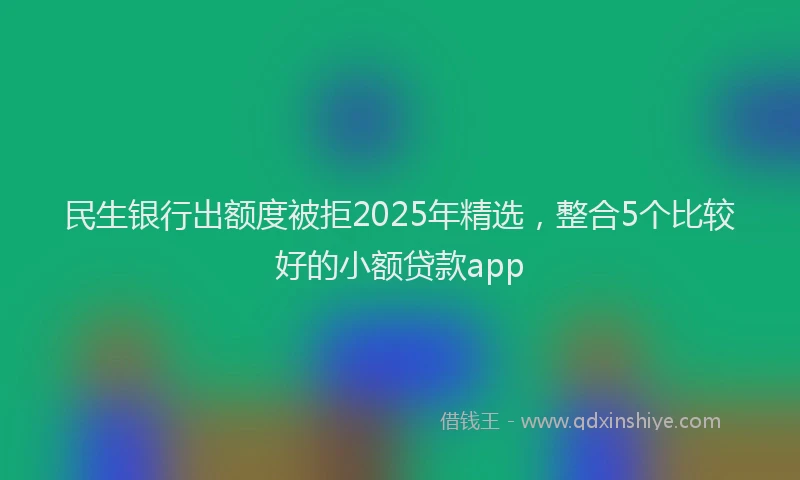 民生银行出额度被拒2025年精选，整合5个比较好的小额贷款app