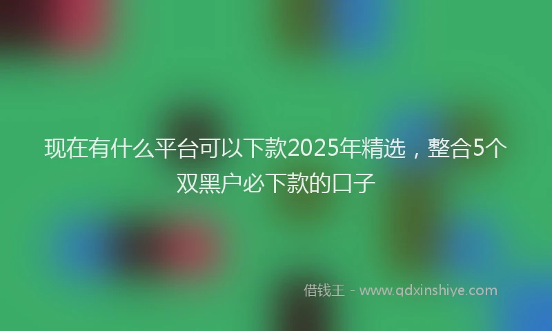 现在有什么平台可以下款2025年精选，整合5个双黑户必下款的口子
