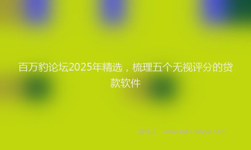 百万豹论坛2025年精选，梳理五个无视评分的贷款软件