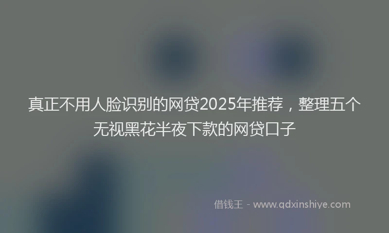 真正不用人脸识别的网贷2025年推荐，整理五个无视黑花半夜下款的网贷口子