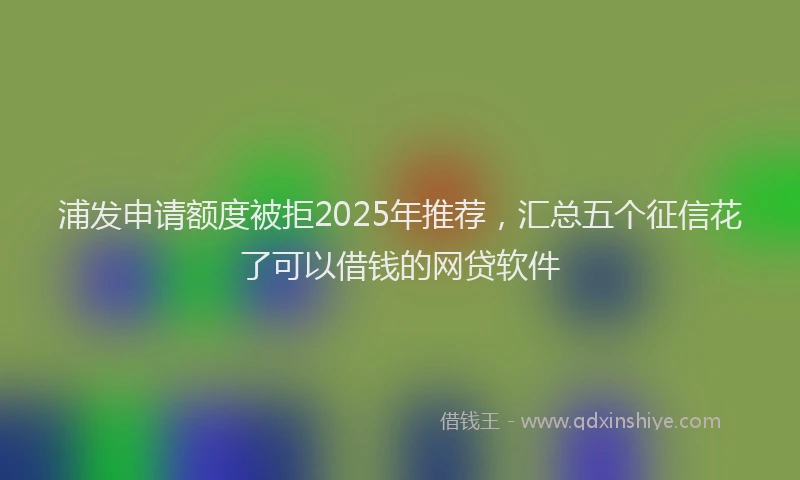 浦发申请额度被拒2025年推荐，汇总五个征信花了可以借钱的网贷软件