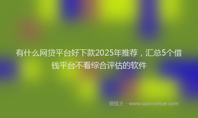有什么网贷平台好下款2025年推荐，汇总5个借钱平台不看综合评估的软件