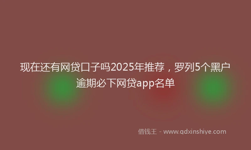 现在还有网贷口子吗2025年推荐，罗列5个黑户逾期必下网贷app名单