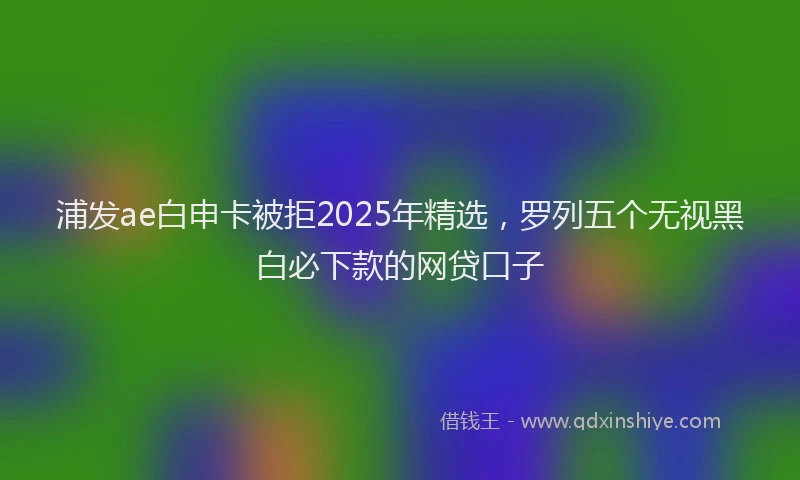 浦发ae白申卡被拒2025年精选，罗列五个无视黑白必下款的网贷口子
