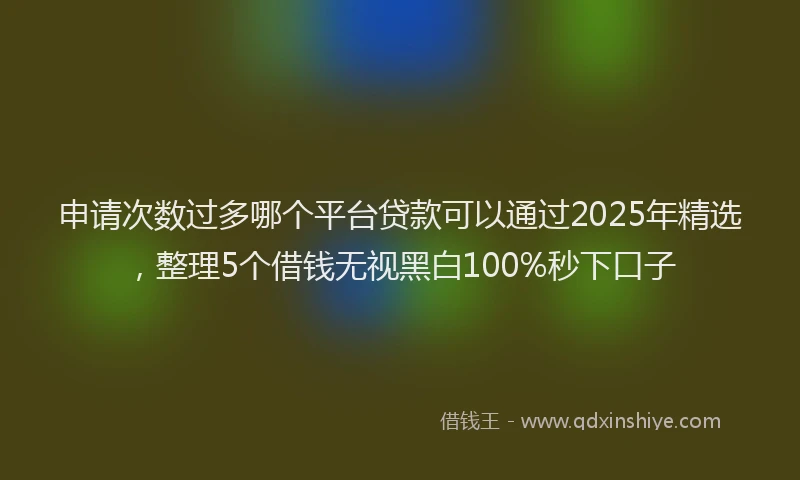 申请次数过多哪个平台贷款可以通过2025年精选，整理5个借钱无视黑白100%秒下口子