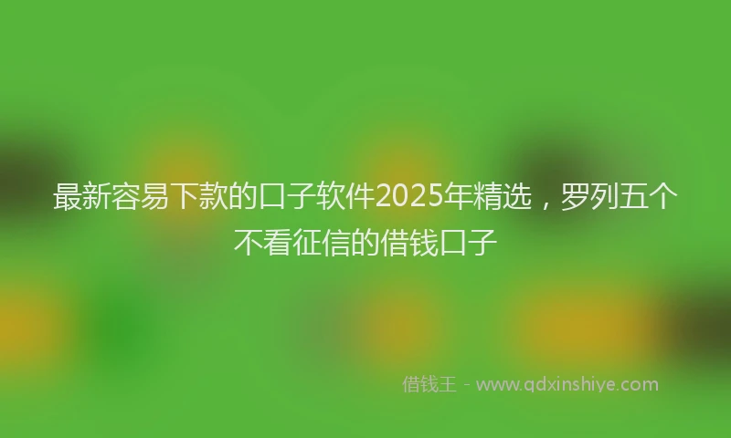 最新容易下款的口子软件2025年精选，罗列五个不看征信的借钱口子