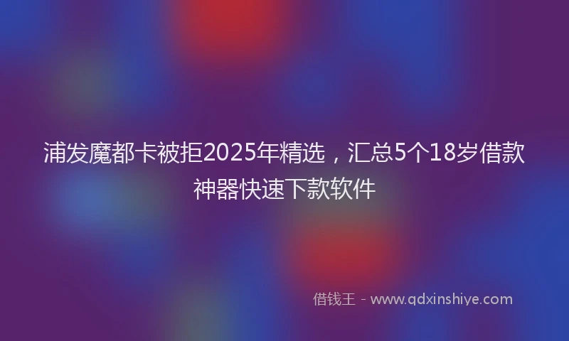 浦发魔都卡被拒2025年精选，汇总5个18岁借款神器快速下款软件
