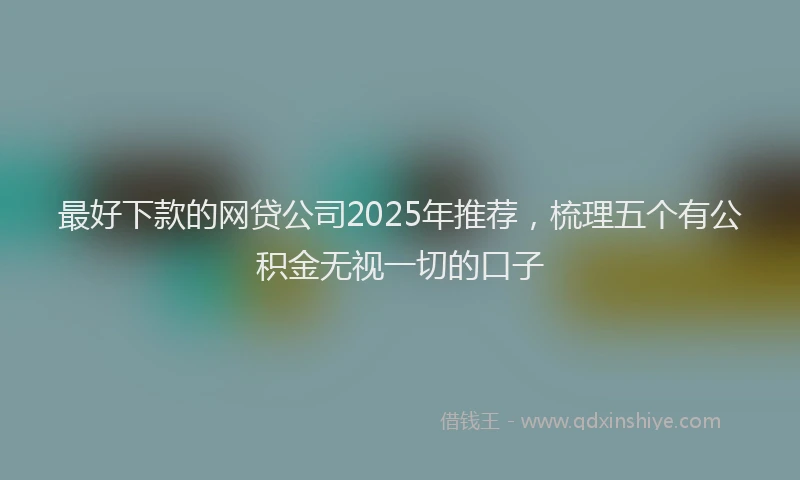 最好下款的网贷公司2025年推荐，梳理五个有公积金无视一切的口子