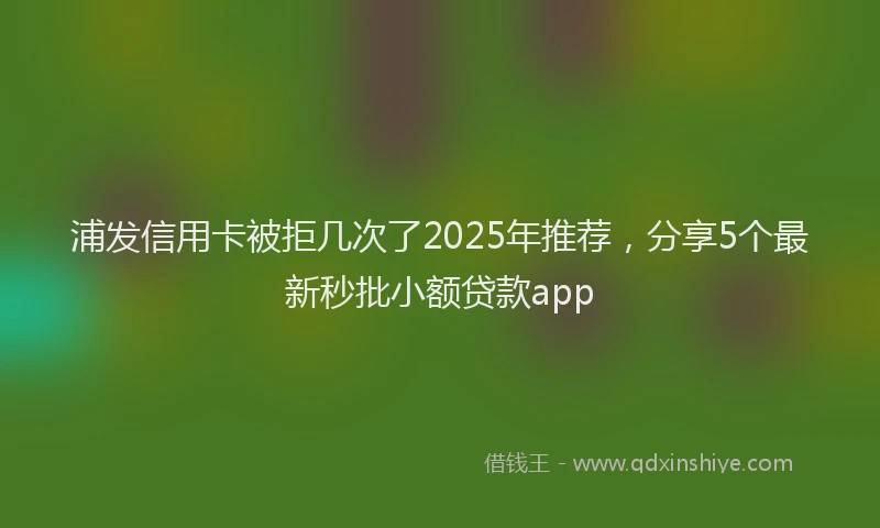 浦发信用卡被拒几次了2025年推荐，分享5个最新秒批小额贷款app