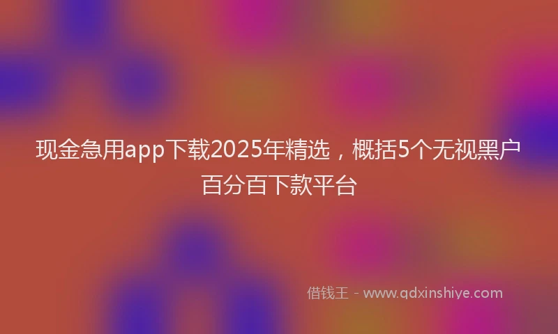 现金急用app下载2025年精选，概括5个无视黑户百分百下款平台