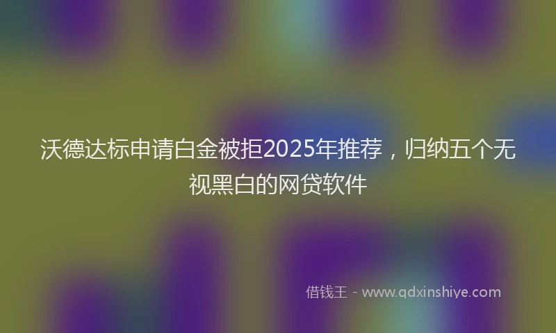 沃德达标申请白金被拒2025年推荐，归纳五个无视黑白的网贷软件