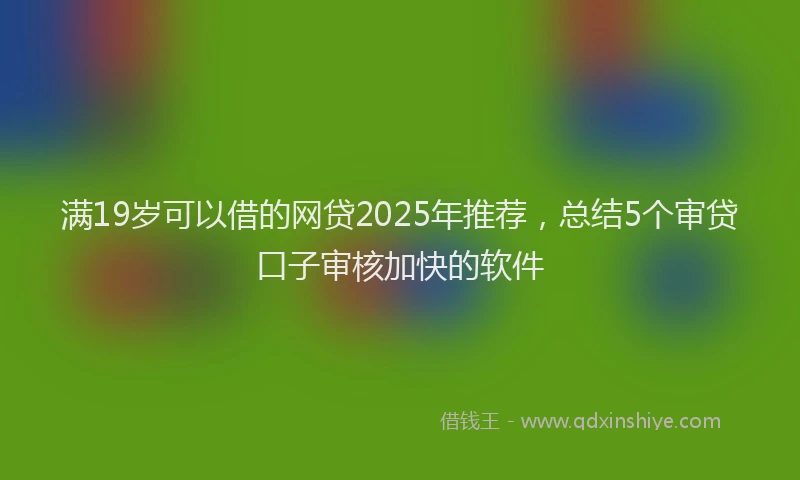 满19岁可以借的网贷2025年推荐，总结5个审贷口子审核加快的软件