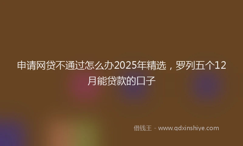 申请网贷不通过怎么办2025年精选，罗列五个12月能贷款的口子