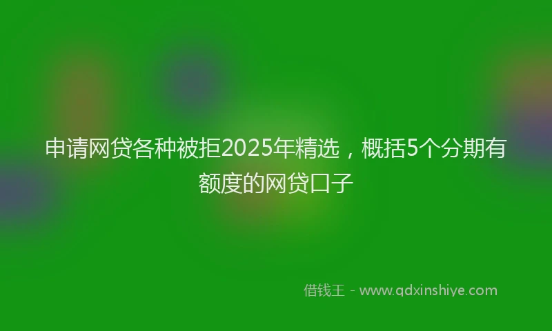 申请网贷各种被拒2025年精选，概括5个分期有额度的网贷口子