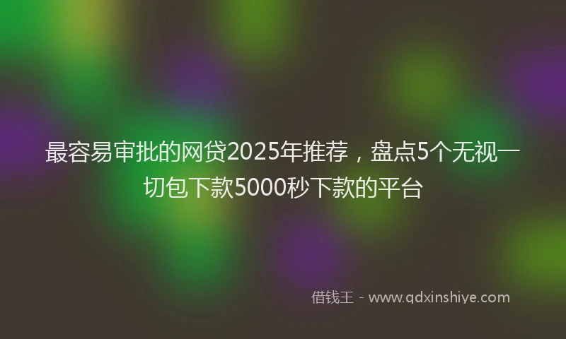最容易审批的网贷2025年推荐，盘点5个无视一切包下款5000秒下款的平台