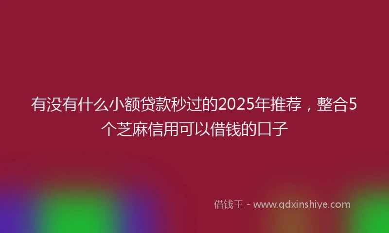 有没有什么小额贷款秒过的2025年推荐，整合5个芝麻信用可以借钱的口子
