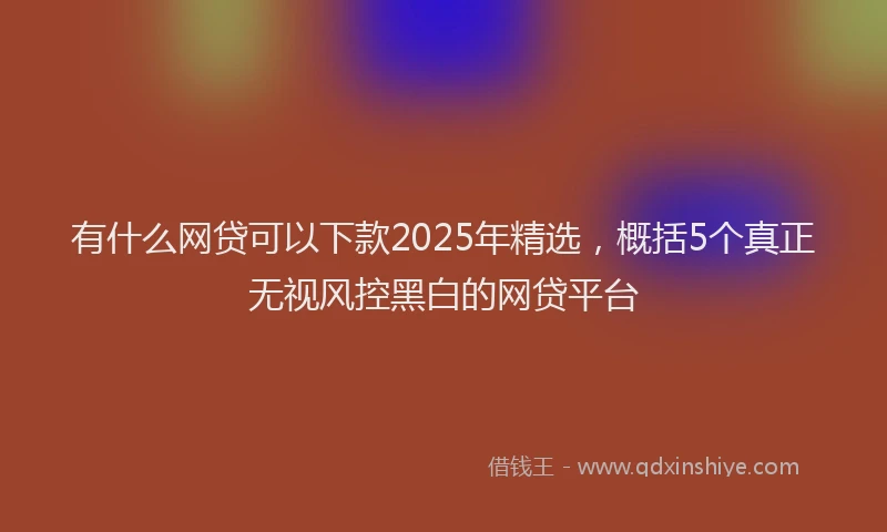 有什么网贷可以下款2025年精选，概括5个真正无视风控黑白的网贷平台