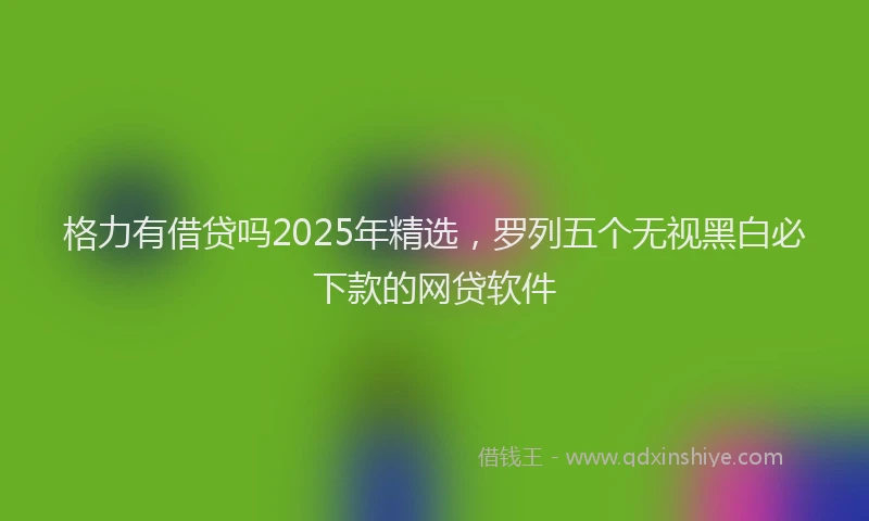 格力有借贷吗2025年精选，罗列五个无视黑白必下款的网贷软件