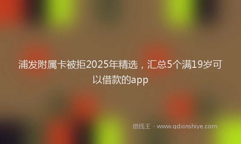 浦发附属卡被拒2025年精选，汇总5个满19岁可以借款的app