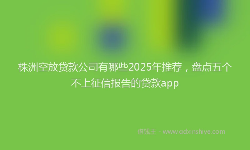 株洲空放贷款公司有哪些2025年推荐，盘点五个不上征信报告的贷款app