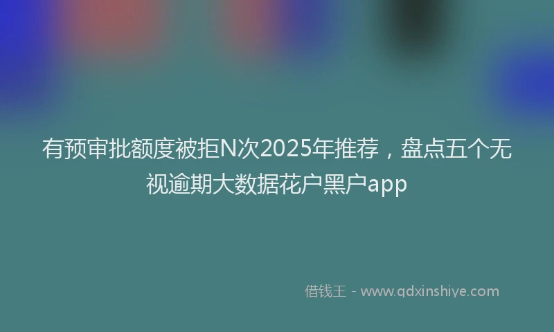 有预审批额度被拒N次2025年推荐，盘点五个无视逾期大数据花户黑户app