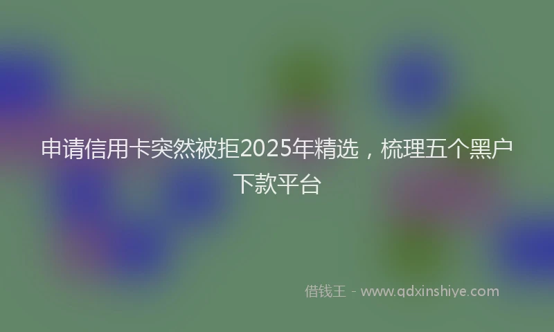 申请信用卡突然被拒2025年精选，梳理五个黑户下款平台