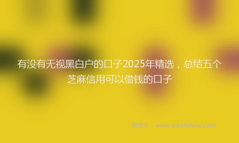 有没有无视黑白户的口子2025年精选，总结五个芝麻信用可以借钱的口子