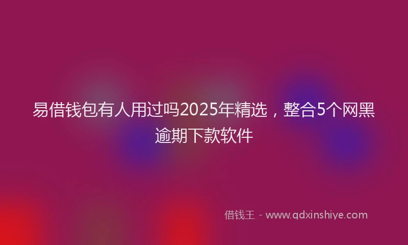 易借钱包有人用过吗2025年精选，整合5个网黑逾期下款软件
