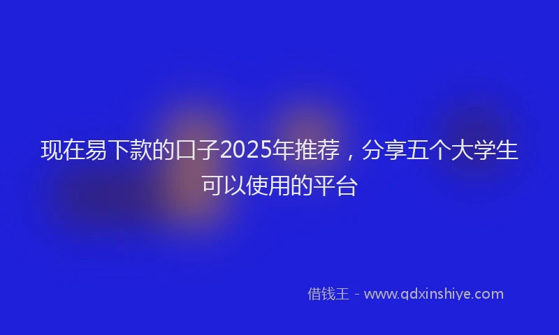 现在易下款的口子2025年推荐，分享五个大学生可以使用的平台