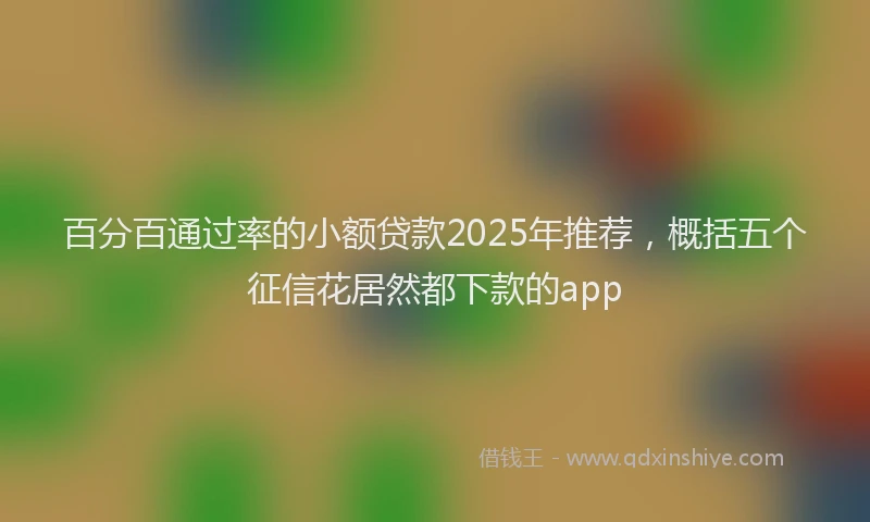 百分百通过率的小额贷款2025年推荐，概括五个征信花居然都下款的app