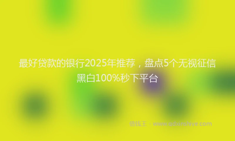 最好贷款的银行2025年推荐，盘点5个无视征信黑白100%秒下平台