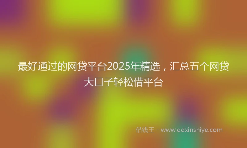 最好通过的网贷平台2025年精选，汇总五个网贷大口子轻松借平台