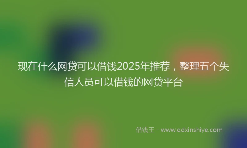 现在什么网贷可以借钱2025年推荐，整理五个失信人员可以借钱的网贷平台