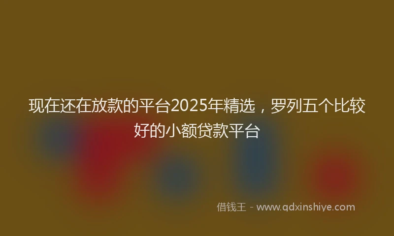 现在还在放款的平台2025年精选，罗列五个比较好的小额贷款平台