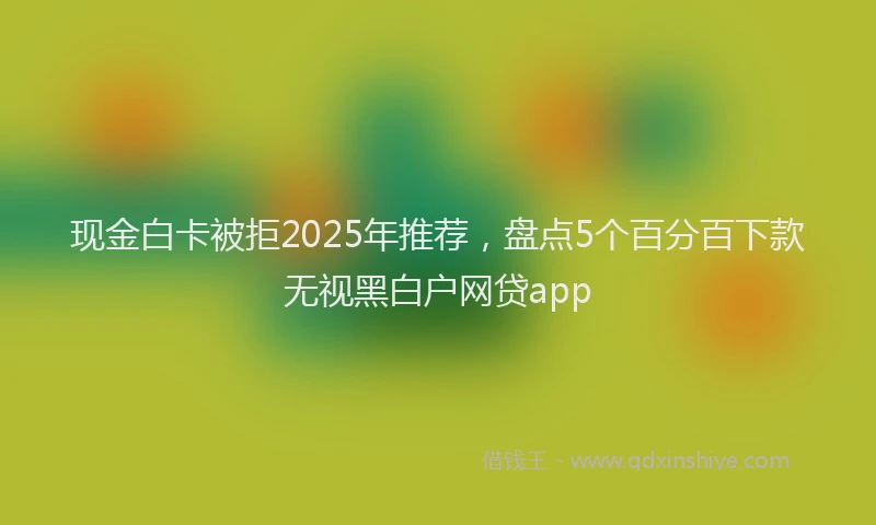 现金白卡被拒2025年推荐，盘点5个百分百下款无视黑白户网贷app